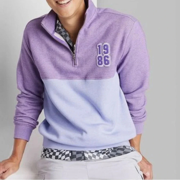 Original Use Tops - Original Use Purple 1986 Quarter Zip Pullover